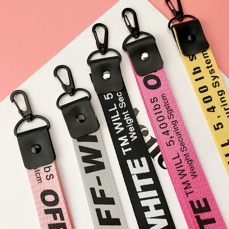 Off White брелок с лентой Для женщин чехол для телефона цепочка для ключей бумажник брелки porte clef для связка для ключей llaveros mujer Chaveiro