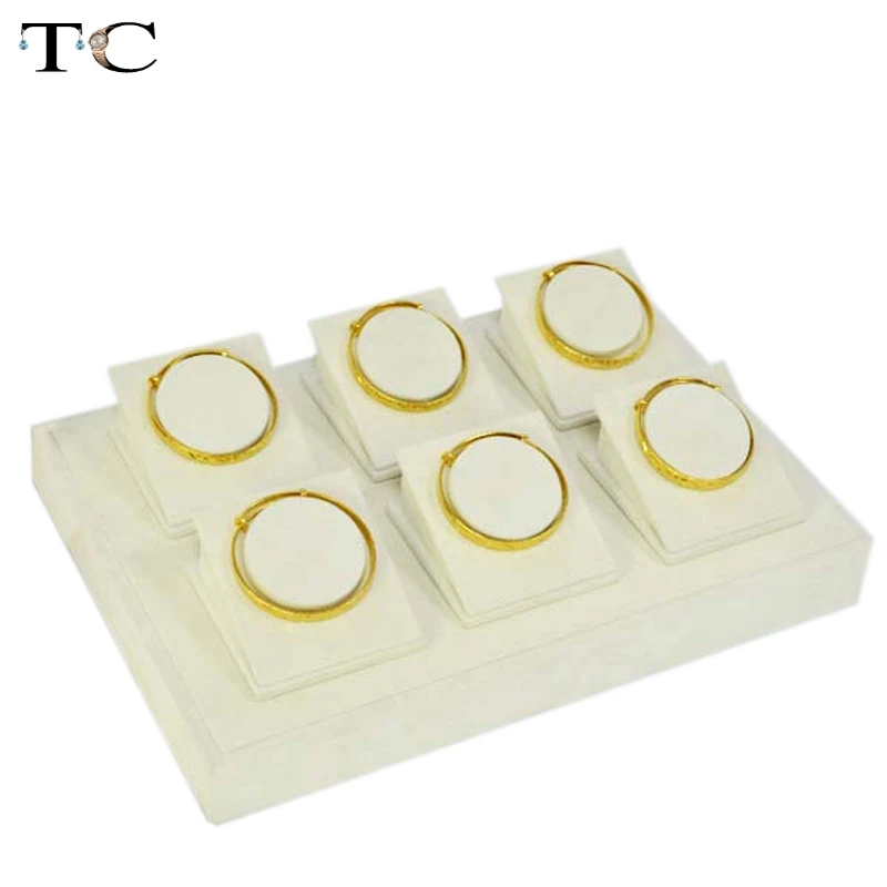 Ювелирные изделия Дисплей Браслет стенты браслет держатель стенд бежевый бархат