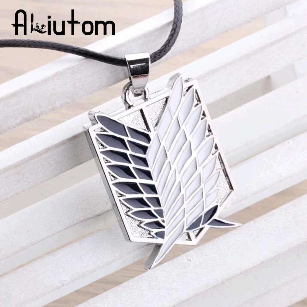 Металлическое ожерелье из титана атака на крылья свободы|necklace anime|anime necklaces