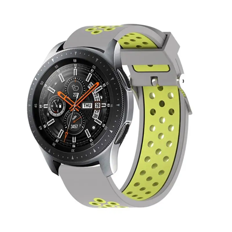 Gray yellow 20 мм 22 мм смарт-часы ремешок силиконовый ремешок для Garmin Vivoactive3 для samsung для huawei Watch GT для Amazfit bip/Pace/Stratos/2 - Цвет: Gray yellow