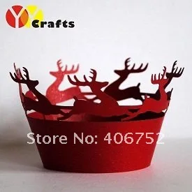 

100pcs Personlized Laser Cut Cupcake Wrappers for Holiday Party Christmas