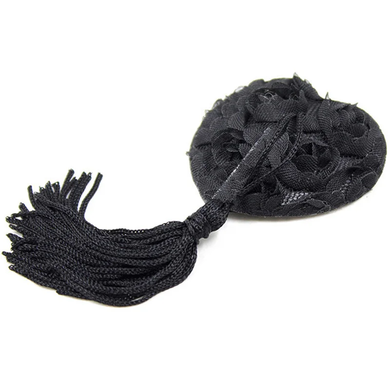 Женский сексуальный силиконовый чехол для сосок в форме сердца с кисточками и