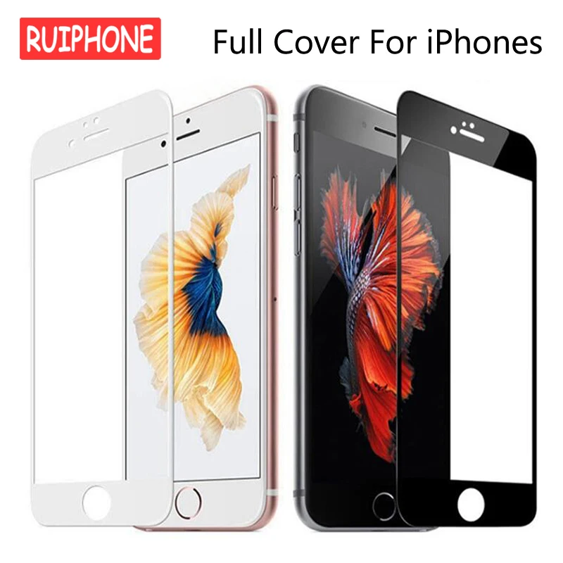 3D 9H полное покрытие закаленное стекло для iPhone 7 8 Plus 5 5S 5C SE Защитная пленка для экрана на iPhone 6 6s Plus XS