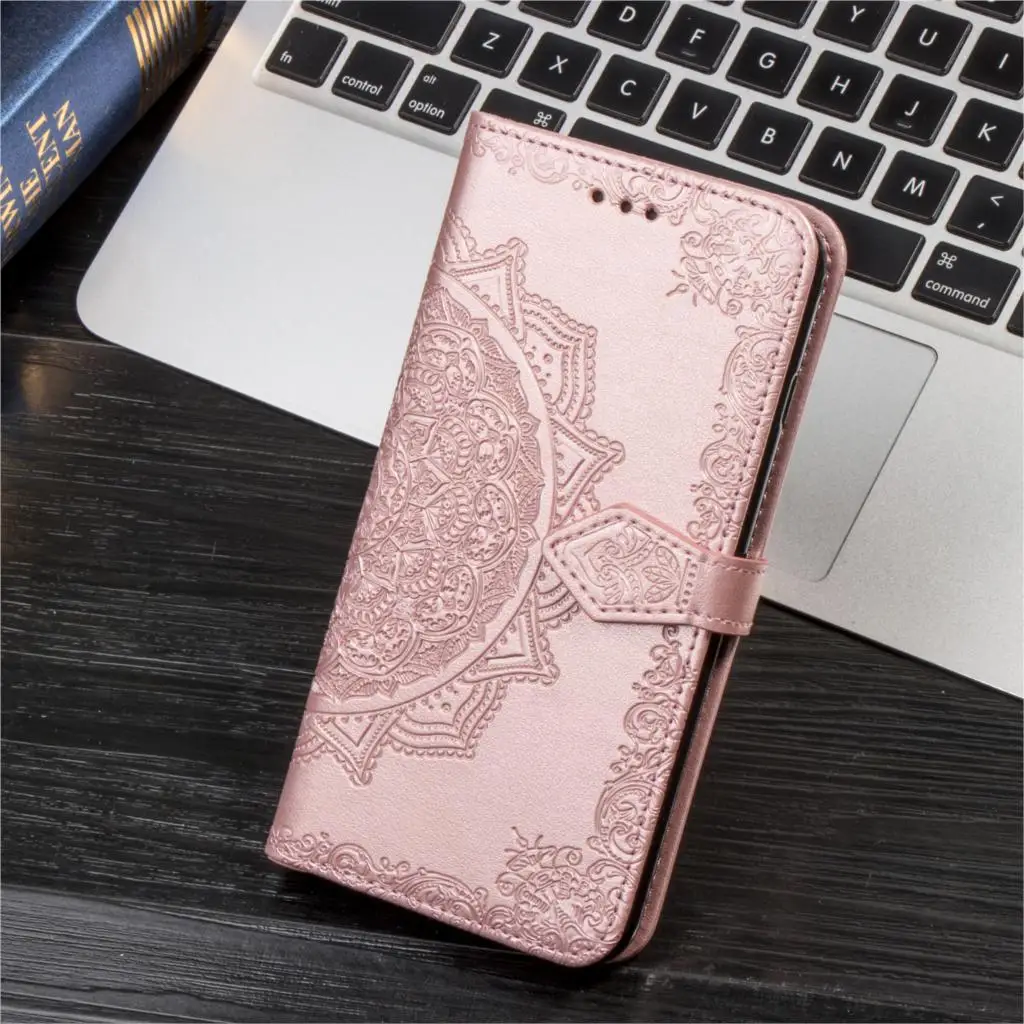 Для Coque Xiao mi Red mi Note 7 6 5 5A 6A Pro Plus чехол кожаный бумажник для Xiaomi mi Max 3 9 9SE A2 8 Lite откидной чехол задняя крышка - Цвет: Розовый
