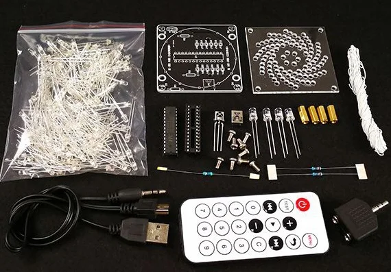DIY светодиодный светильник куб Кантонская башня Набор беспроводной пульт дистанционного управления электронный набор музыкальный спектр паяльные наборы DIY тренировка мозга