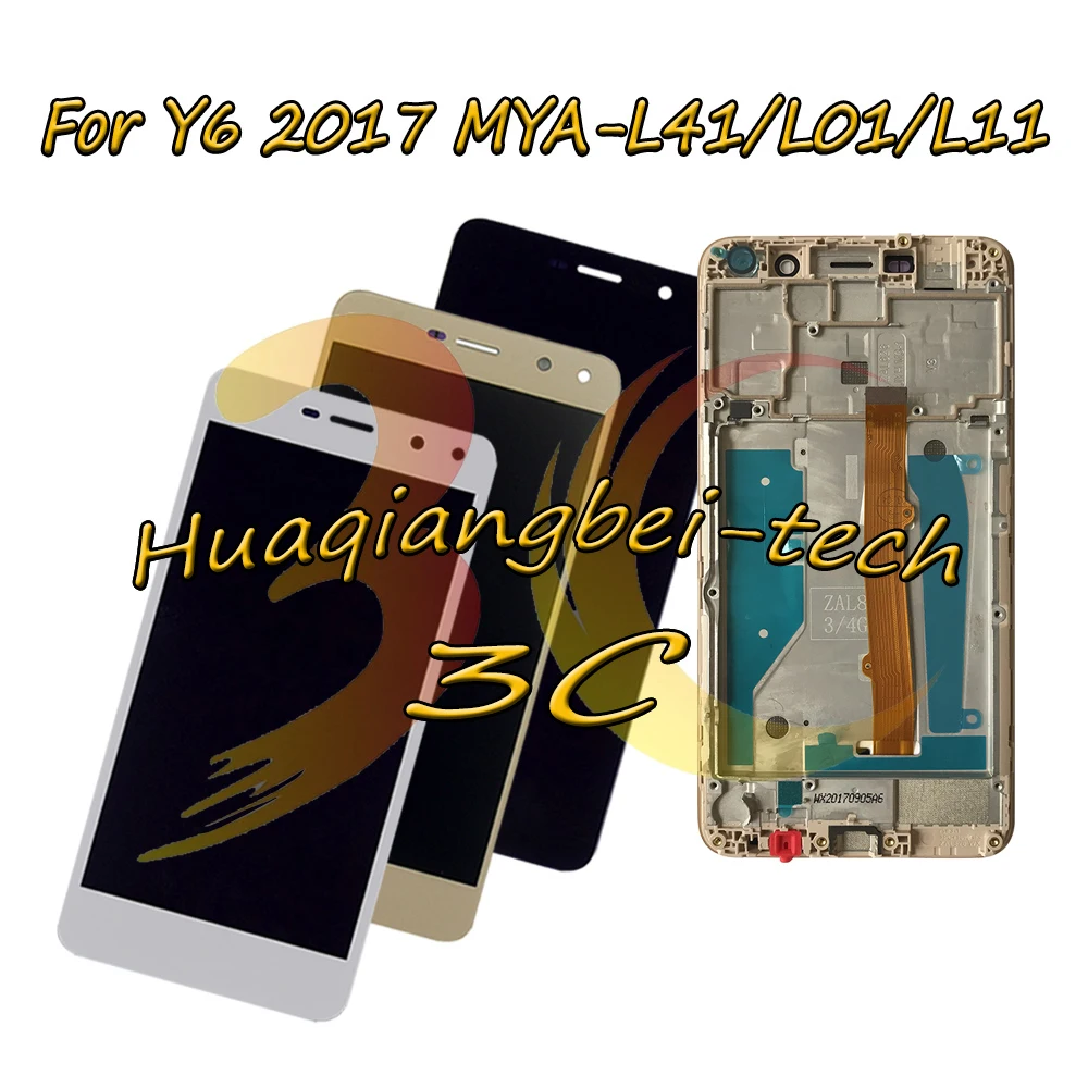 Для Huawei Nova Young 4G LTE MYA-L11 / Y6 2017 Φ Полный ЖК-дисплей + цифровой преобразователь сенсорного экрана в сборе + крышка корпуса
