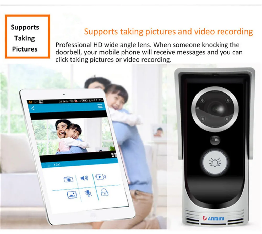 Дверной домофон IP дверной звонок с HD 720P камера видео телефон wifi ночное видение ИК