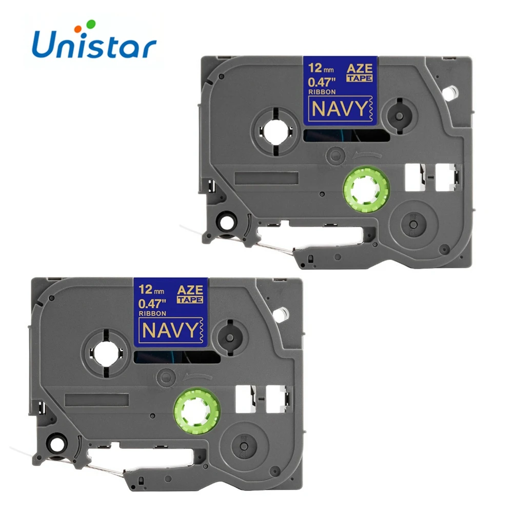 Unistar 2 шт. TZe атласная лента совместима с Brother P Touch 12 мм TZe-RN34 TZ-RN34 для этикеток