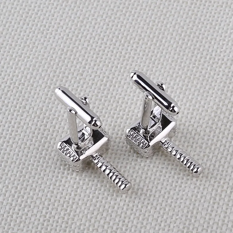 Trendy Metal Hammer Luxury Men Shirts Cuff Links Button Comics Superhero Cufflinks Shirt Cufflink for Men's Gifts Jewelry 1 Pair |