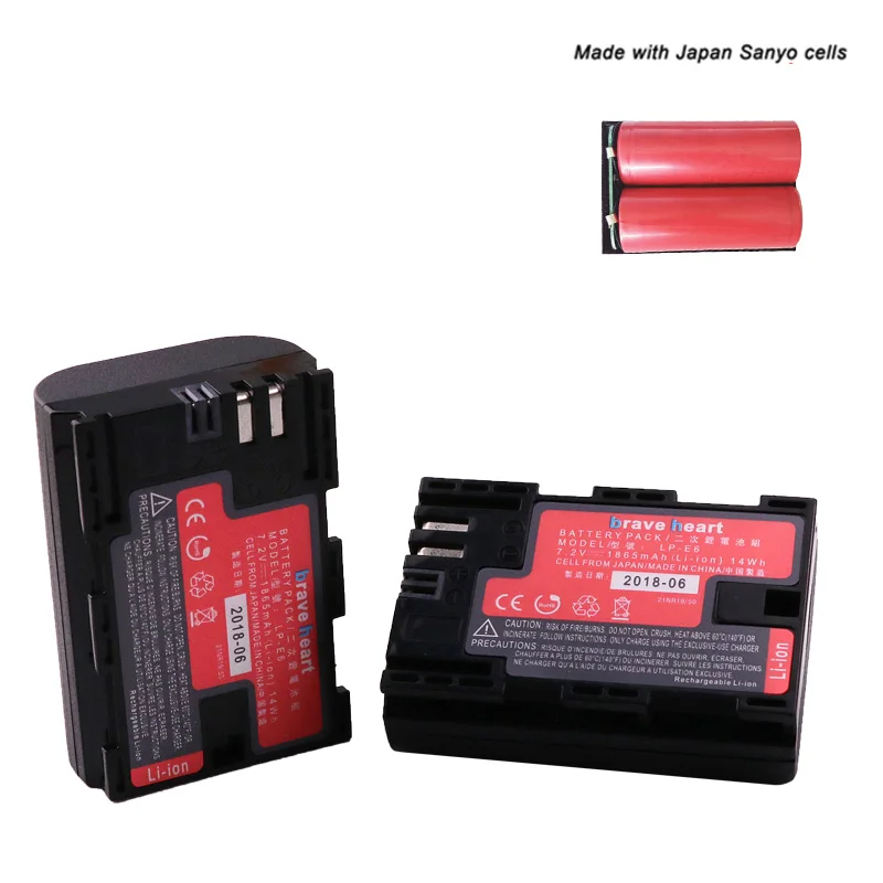 2battery Декодированный lpe6 bateria lp e6 E6N LP-E6N LP-E6 батарея+ двойное зарядное устройство для Canon 5D Mark II Mark III 6D 7D 60D 60Da 70D 80D DSLR - Цвет: 2battery