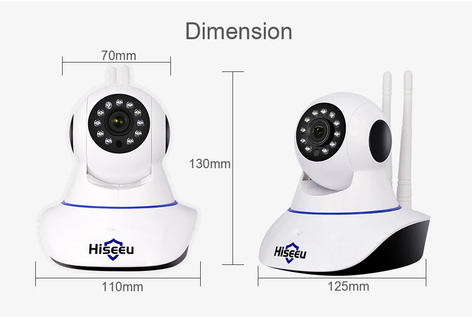 Hiseeu Домашняя безопасность 1080P 3MP Wifi ip-камера аудио запись SD карта памяти P2P HD CCTV Беспроводная камера видеонаблюдения радионяня