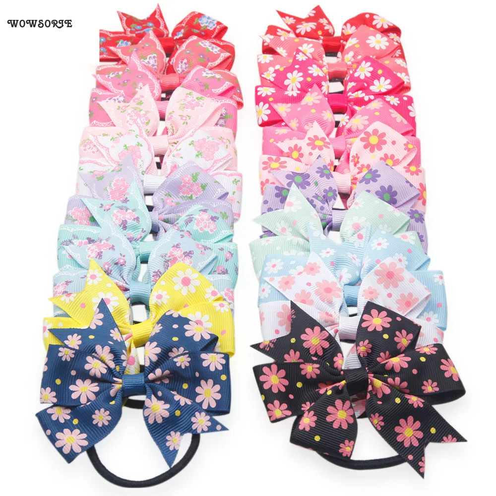 Высококачественный конский хвост резинка для волос лента с принтом бант девочек
