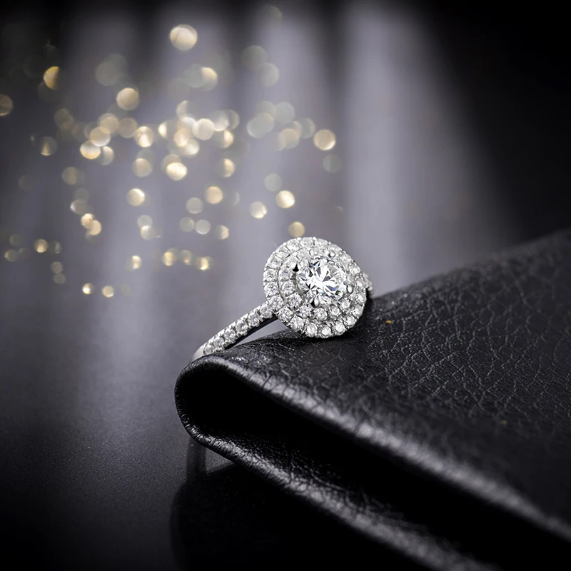 LOVERJEWELRY однотонные 14 к белое золото круглая форма сверкающие бриллианты