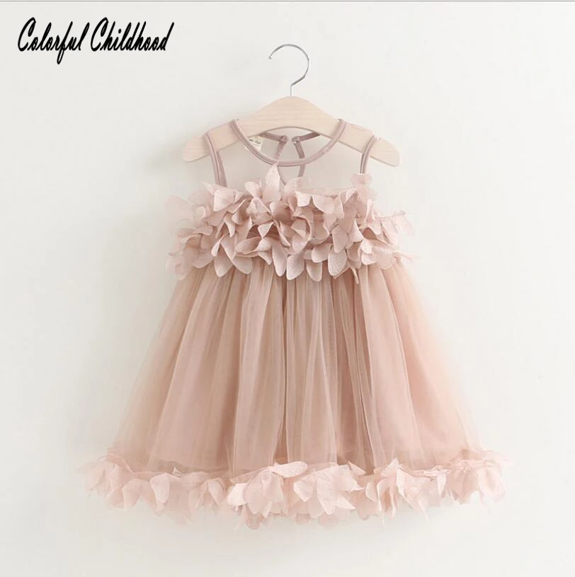 

Children clothing baby girls petal dress little girls vest dress Princess girl flower Tutu party dresses kids clothes