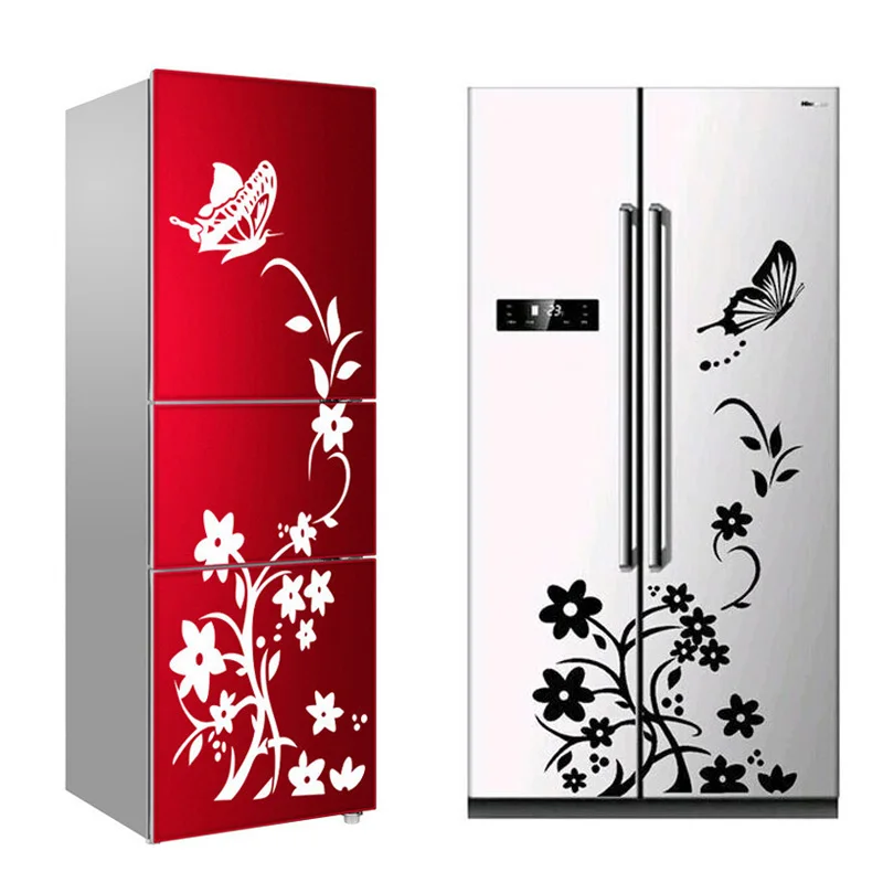 

High Quality Butterfly Pattern Refrigerator Sticker Home Decoration Wall Stickers Kitchen Wall Art Mural Decor House Decoration