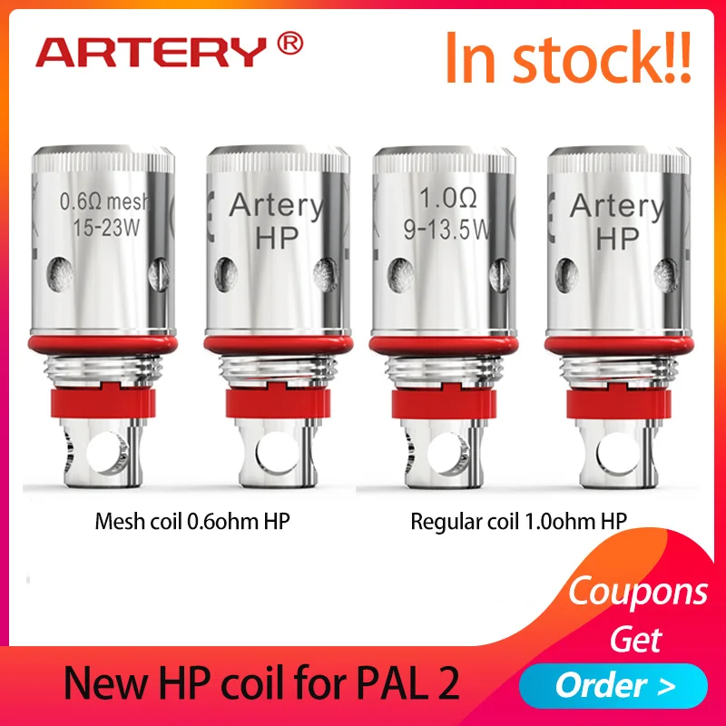 В наличии электронная сигарета артерия PAL 2 Vape катушка 0.6ohm сетка катушка/Обычная 1