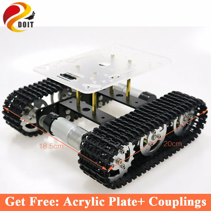 

RC Metal Robot Tank Car Chassis mini T100 Crawler Caterpillar Tracked Vehicle with Plastic Track for Arduino diy educational kit