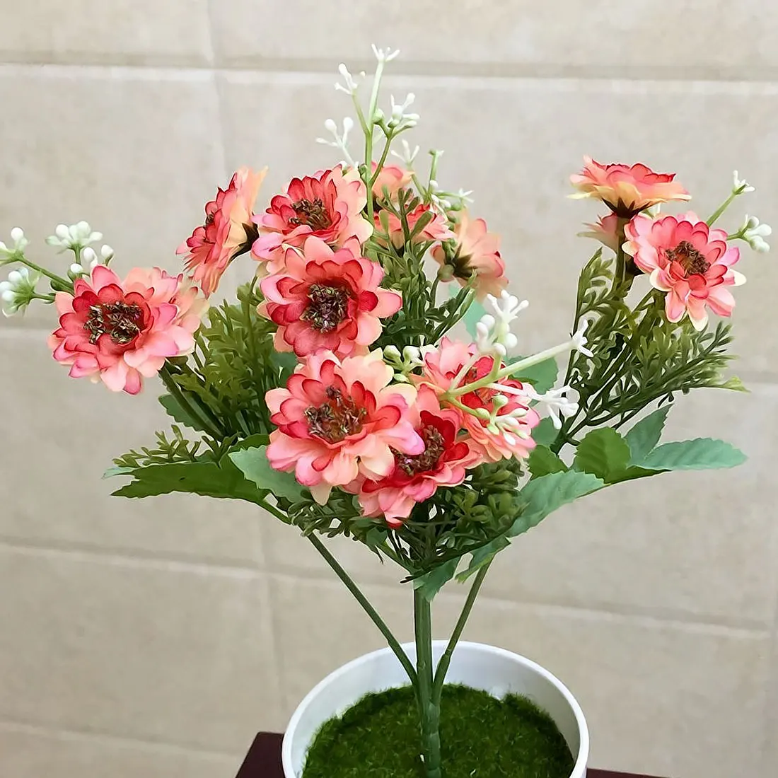 Flores Artificiales Para Decoracion Hogar 5 вилок 15 цветов искусственная ромашка цветы для вечеринки