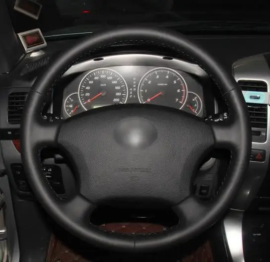 Black Genuine Leather Steering Wheel Cover for Toyota Land Cruiser Prado 120 2004-2009 1995-2007 Tacoma | Автомобили и мотоциклы
