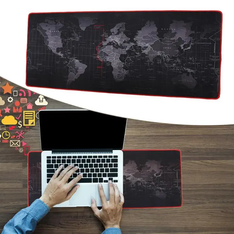

World Map Extra Large Mouse Pad Mat Natural Rubber Desktop Gaming Mousepad