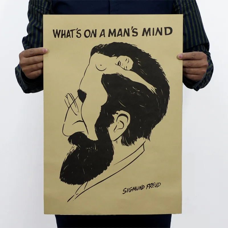 Ретро Freud портретный плакат крафт-бумага винтажная декоративная Античная живопись Наклейка на стену для бар кафе Паб 50*35 см