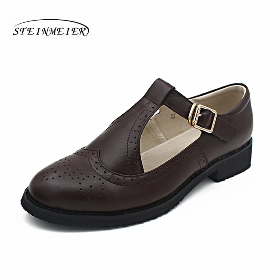Сандалии женские из натуральной кожи с пряжкой круглым носком|sandals shoes women|sandal