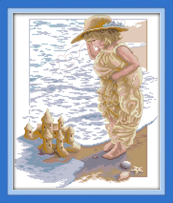 

Dream sand-towers cross stitch kit sketch all our yesterday Aida count 18ct 14ct 11ct print embroidery DIY handmade needlework