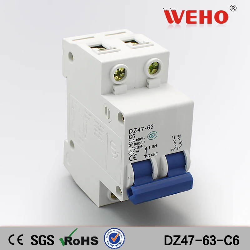 DZ47 63 C6 производственная компания C45N Электрический миниатюрный автоматический