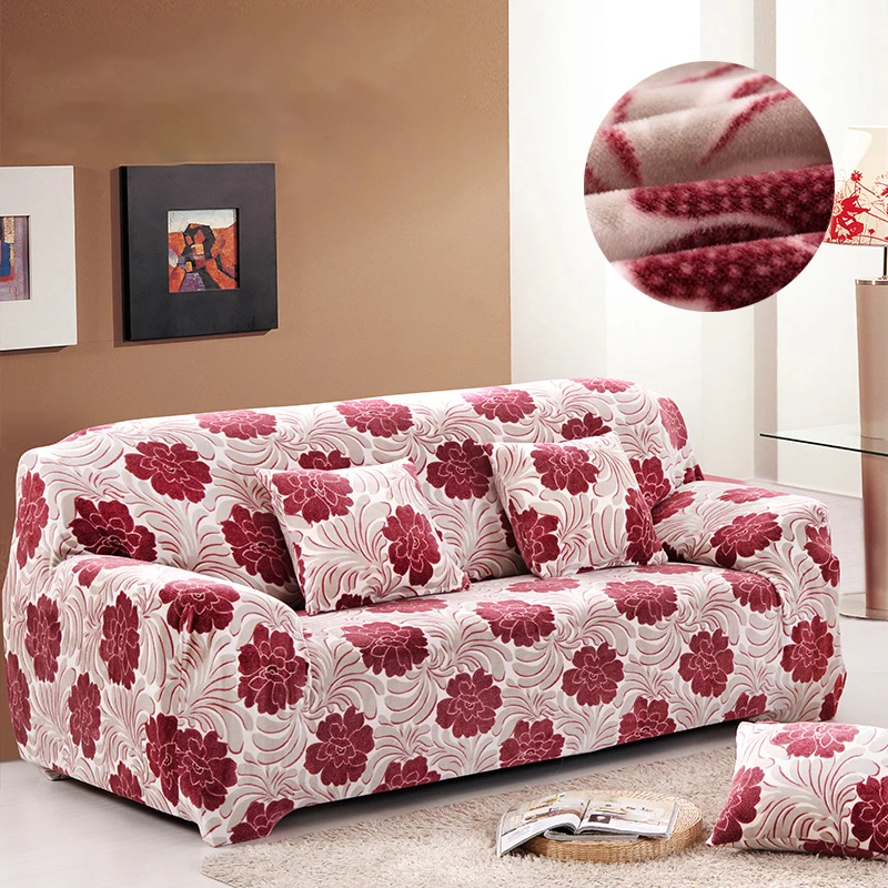 DecorUhome толстые плюшевые мягкие чехлы для дивана облегающий полноразмерный