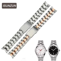isunzun top standard stainless steel watch strap for tissot 1853 pr100 t101 410 t101 417 male 20mm width quartz watch strap