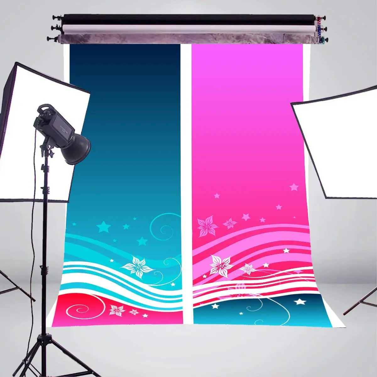 5x7ft Beautiful Rose Blue Photography Backdrop Flower Stars Background Kids Photo Studio Wall | Электроника
