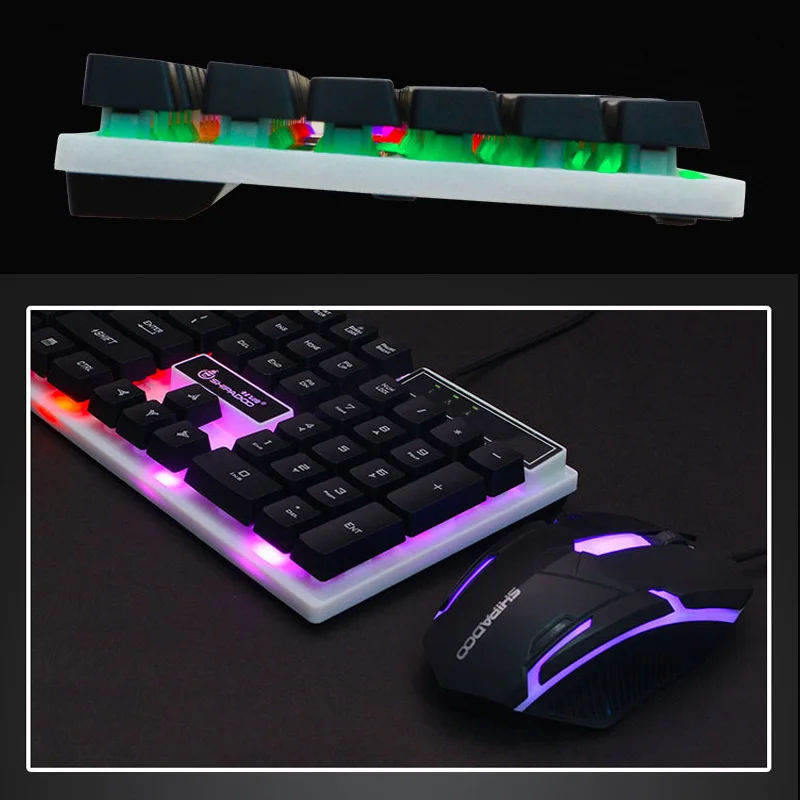 K280 USB Проводная компьютерная клавиатура стандарт 104 клавиш эргономичная ПК клавиатура с русской наклейкой Радужный светодиодный подсветка для рабочего стола