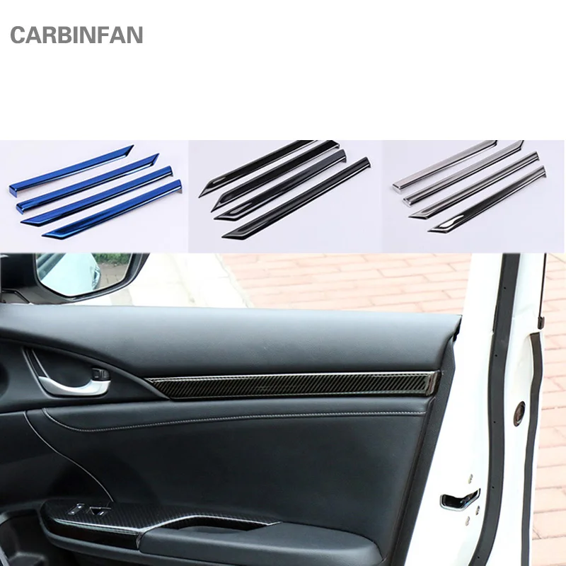 Для Honda Civic 2016 2017 карбоновое волокно внутренняя отделка окон дверь панель полоса