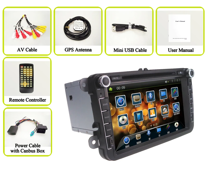 Joyous J-8613MX 8 2 Din для VW Volkswagen Golf Passat Jetta Tiguan &quotавтомобиль DVD GPS Navi Радио Управление