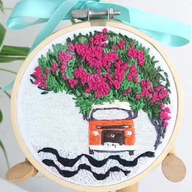 10 DIY Набор для вышивания лент для начинающих, наборы для рукоделия, европейский город, пейзаж, серия вышивки крестом, иглы для рукоделия, швейный Декор - Цвет: 10