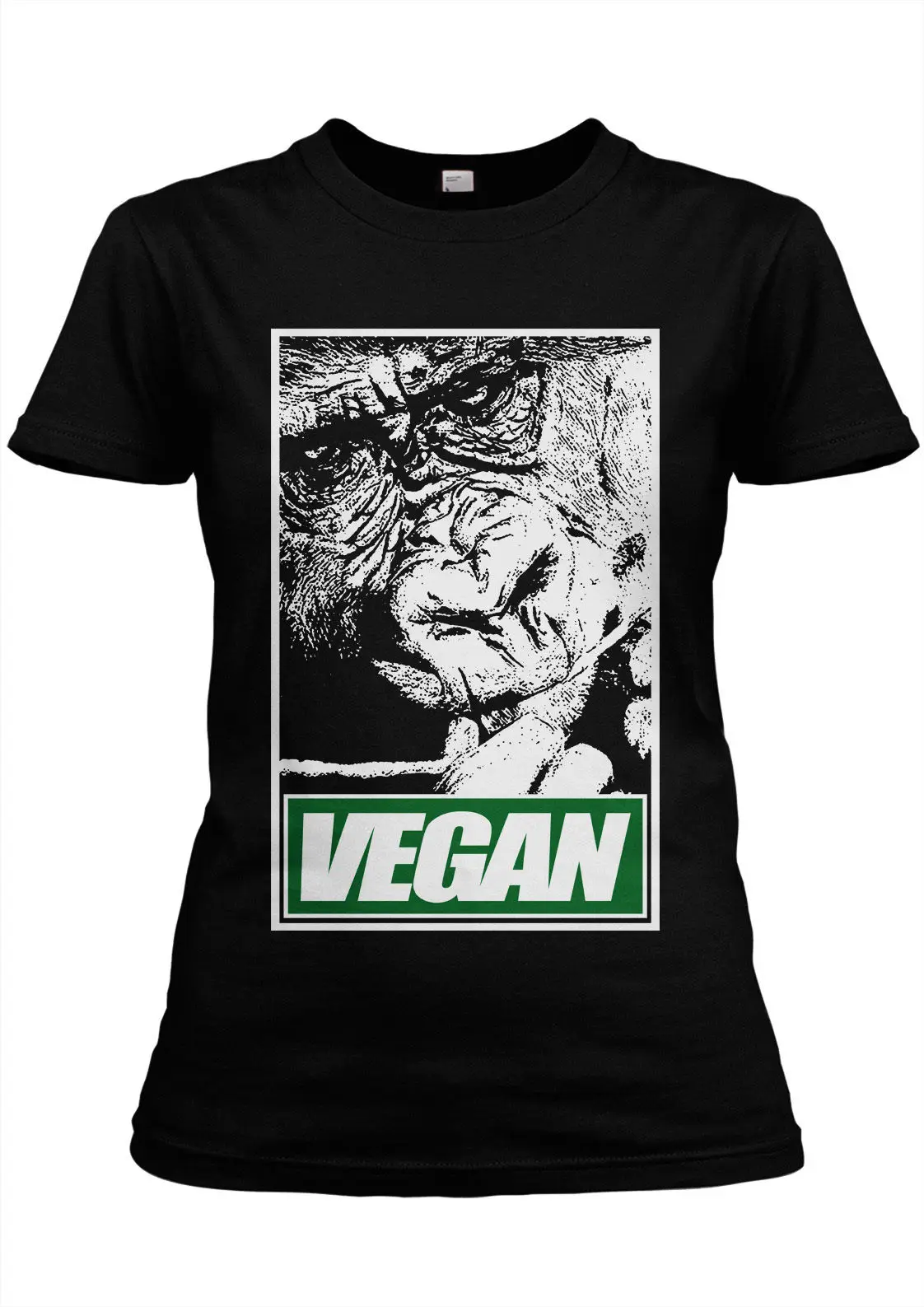 Модная летняя футболка с короткими руками Vegan гориллы Гирли прямой край мясо