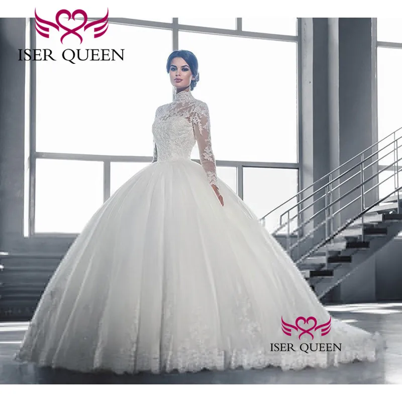 Элегантные прозрачные рукава с высоким вырезом и вышивкой яркие свадебные