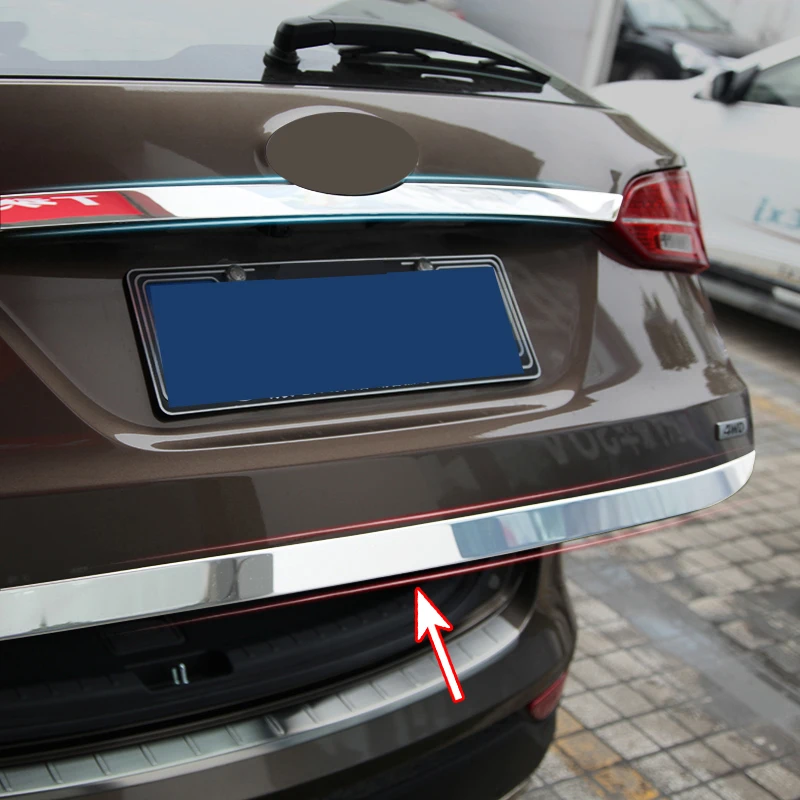 AX хромированная Задняя Крышка багажника для hyundai Santa Fe 2013- отделка хвостовых ворот ботинок декоративный молдинг стикерная наклейка