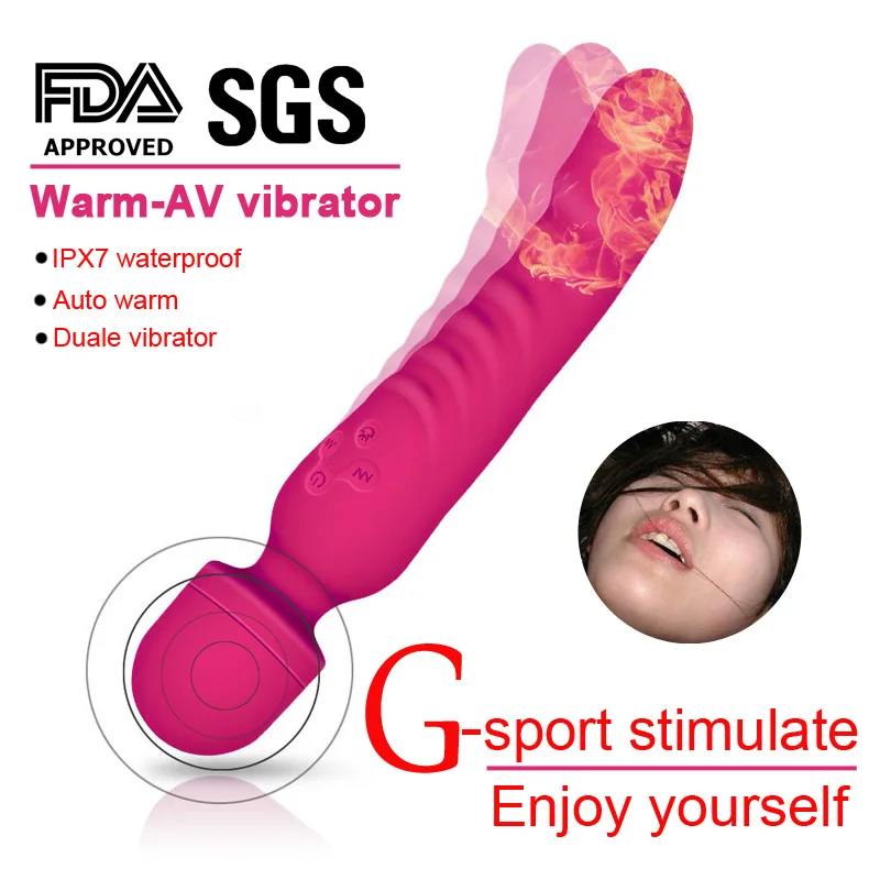 G Spot Вибрационный Массажер AV волшебная палочка Отопление двойной вибратор секс