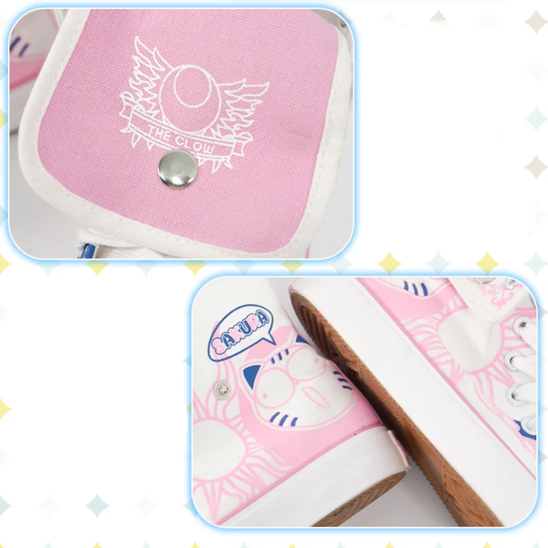 Аниме Cardcaptor Sakura Обувь для костюмированной вечеринки Kinomoto Парусиновая обувь