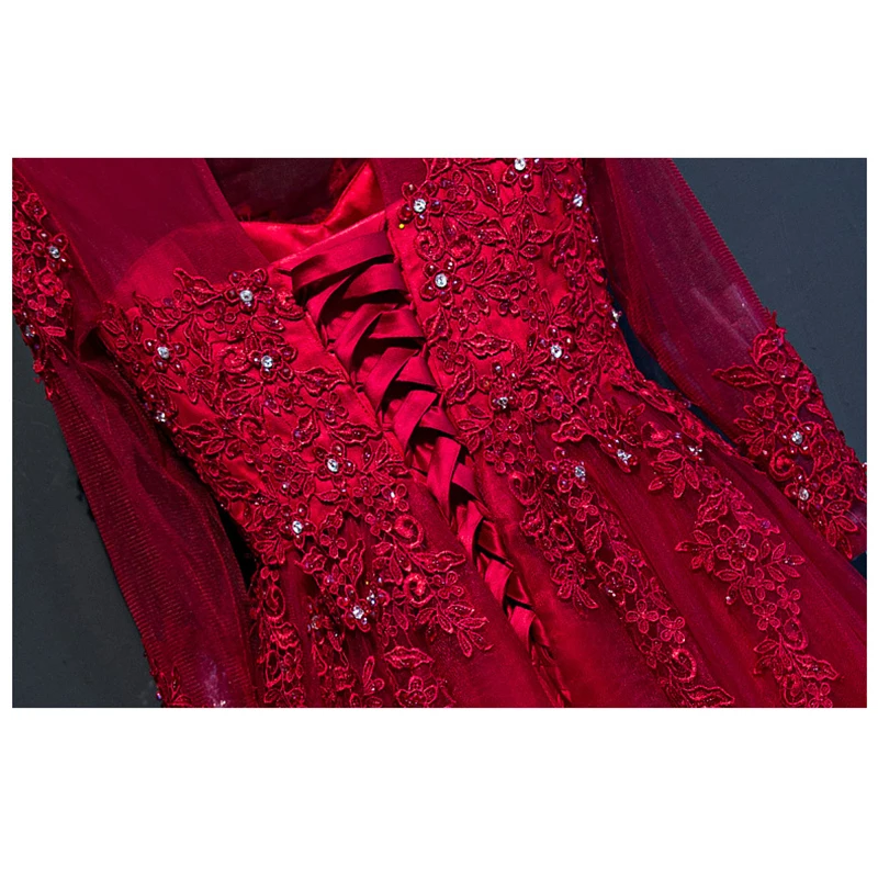 Vestido De Festa реальные фотографии красные вечерние платья бисерные кружевные