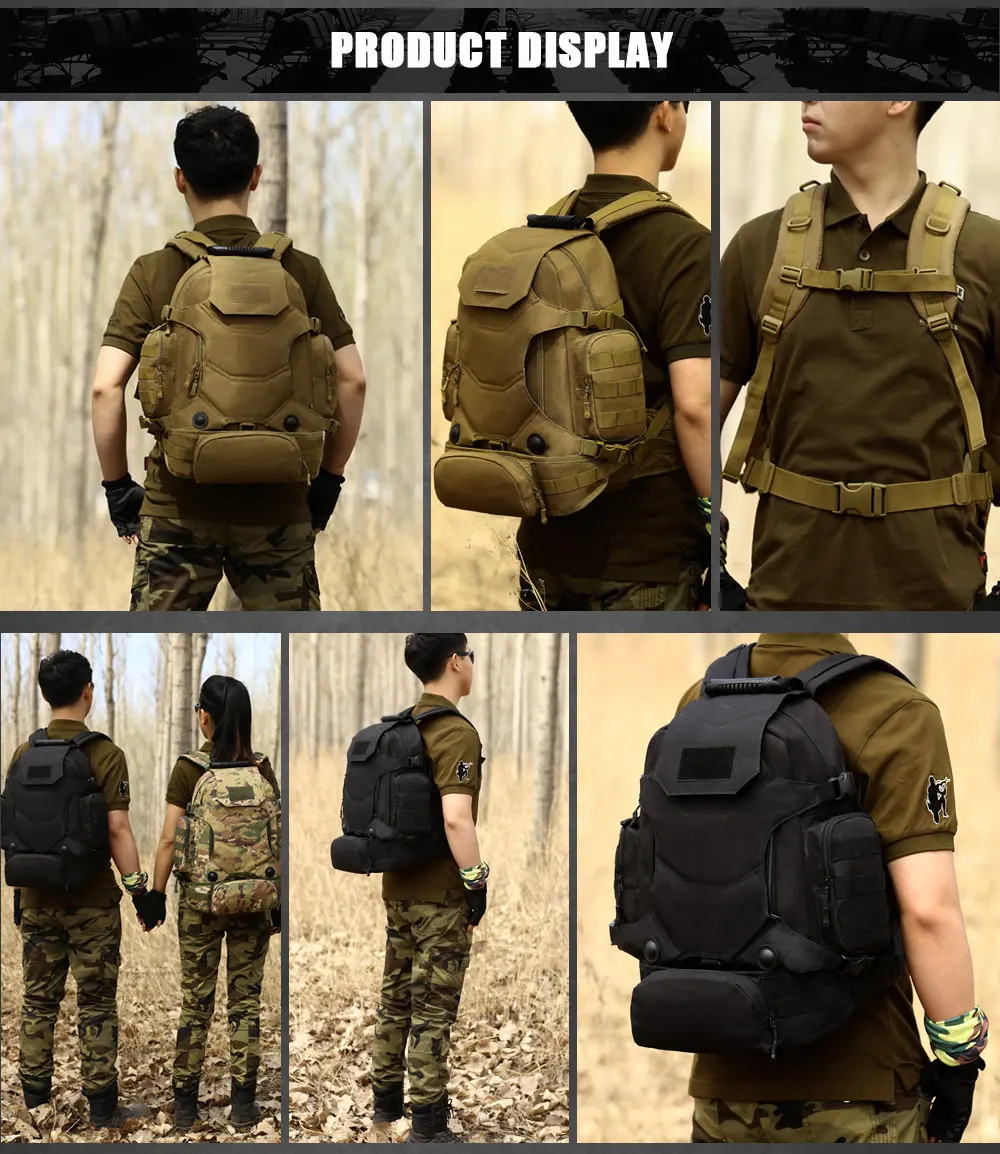 40L военный тактический рюкзак, камуфляжный рюкзак Mochila для мужчин и женщин, уличные походные спортивные сумки, армейский рюкзак Molle, рюкзак для путешествий