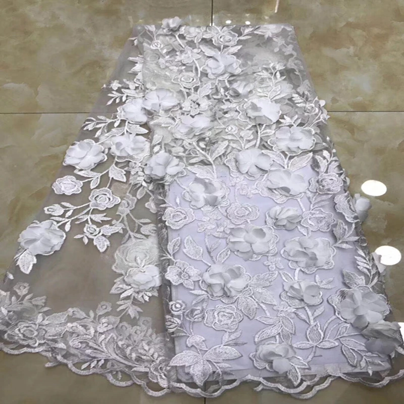 3D цветок кружева тюль кружевной ткани Новый Дизайн Французский оптом Дубай