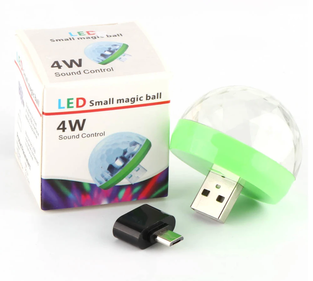 USB DC5V красочный сценический свет управление музыкой украшение автомобиля атмосферная лампа Голосовое управление КТВ DJ диско-огни для iPhone Android
