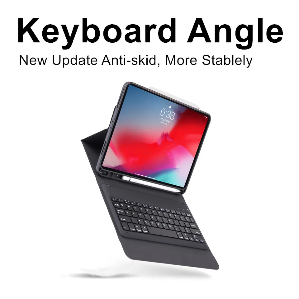 Bluetooth клавиатура чехол для iPad Pro 12,9 дюйма Авто Режим сна/пробуждения умный из искусственной кожи раза защитный чехол для Apple iPad Mini Coque