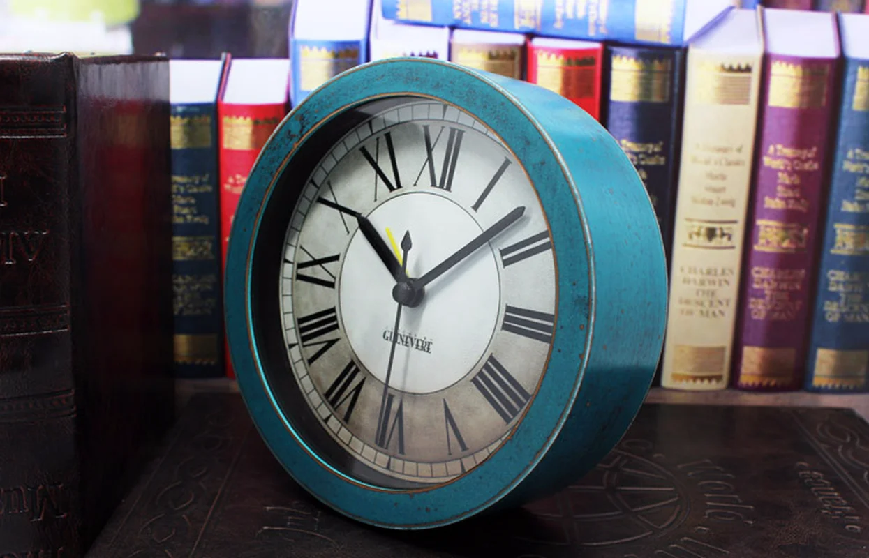 Digital Wood Alarm Clock Table Bedroom Study Desktop Decoration European Retro Nostalgic Circular Muted Roman | Дом и сад