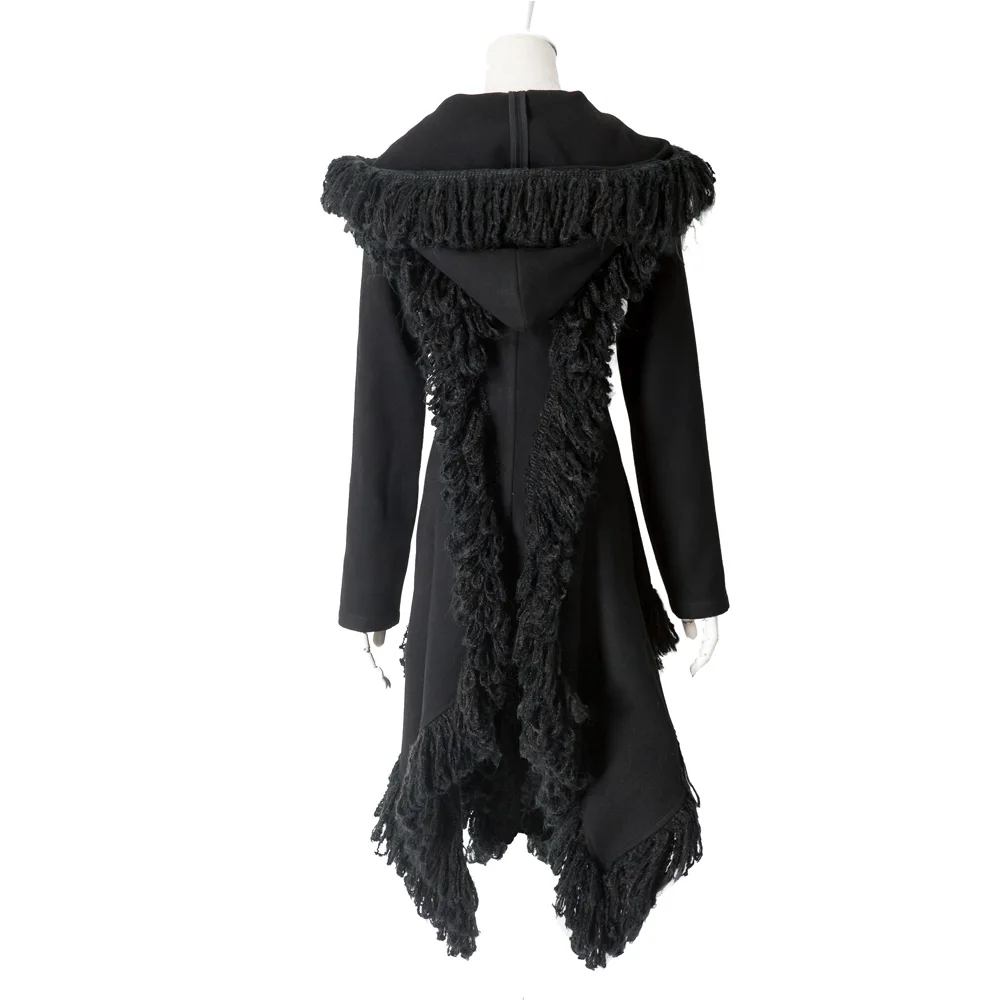 Женский Готический кардиган в стиле панк рейва куртка с капюшоном на пуговицах