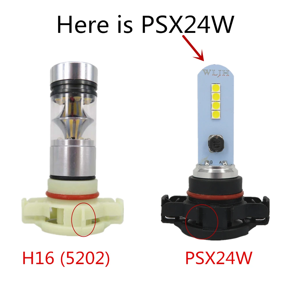 WLJH 2x авто светильник светодиодный H7 H8 H27 880 881 9006 PS X 24W T15 W16W 921 светильник хвостовые Фары противотуманные лампы дневные ходовые светодиодный DRL LED светильник