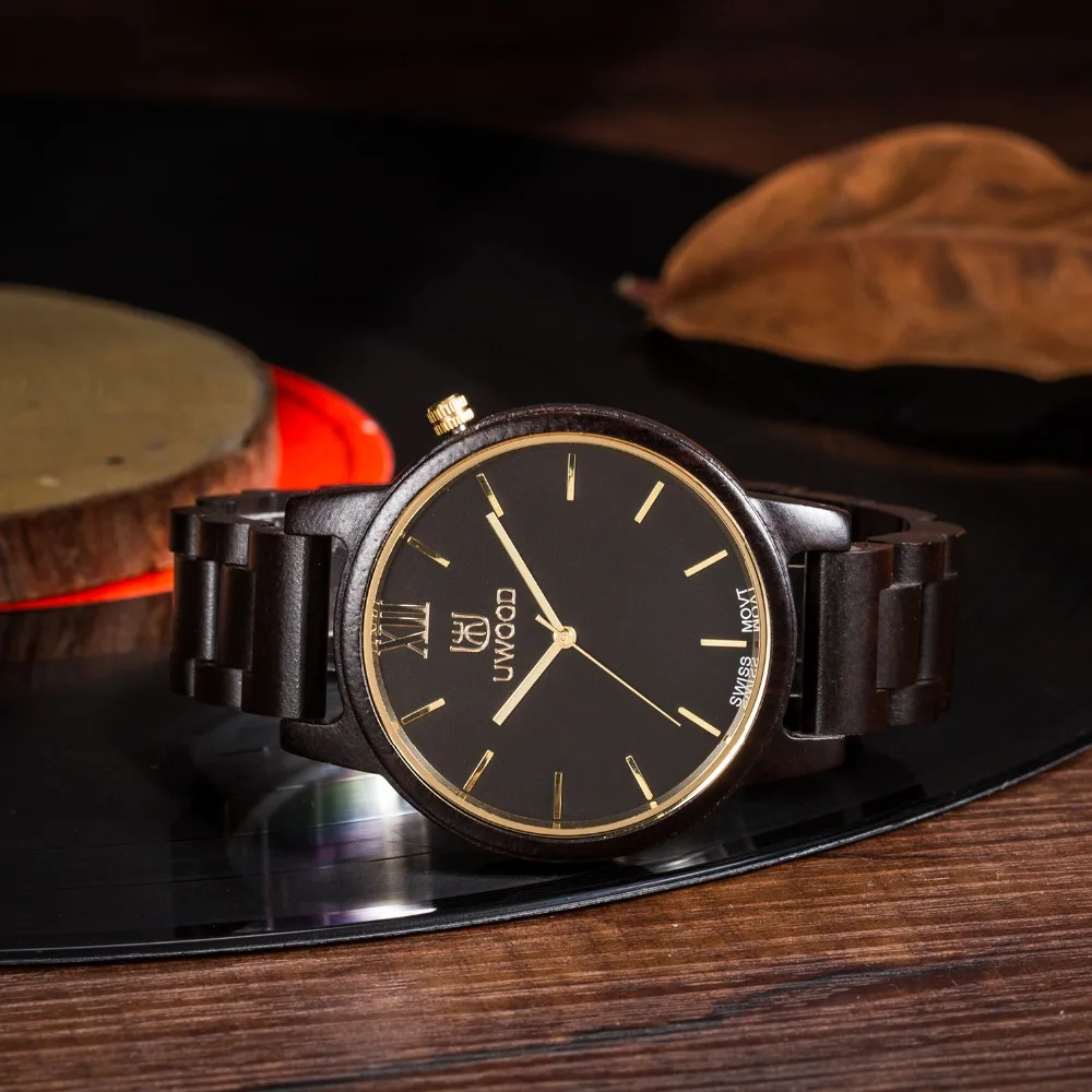 Роскошные мужские деловые деревянные наручные часы 2018 кварцевые красные