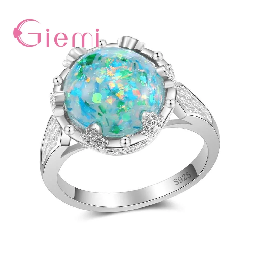 Очаровательный Оушен огненный опал кольца с узором земли новые стильные 925 пробы